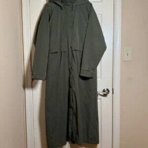 L.L. Bean Women's Heavy Trench Coat - Olive Green Size L